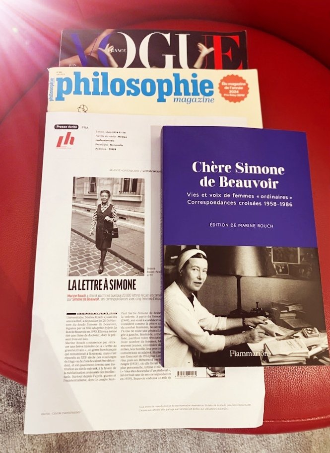 ValerieTrahay's tweet photo. "Chère Simone de Beauvoir",
sous la dir. de @Marine_Rouch @Ed_Flammarion
Les Correspondances inédites de l'écrivaine avec ses lectrices nous en révèle de nouvelles facettes. 
À lire déjà dans @livreshebdo
@VogueFrance et @philomag
Et En librairie le 12 juin 💐 https://t.co/WdbLQWfDq2