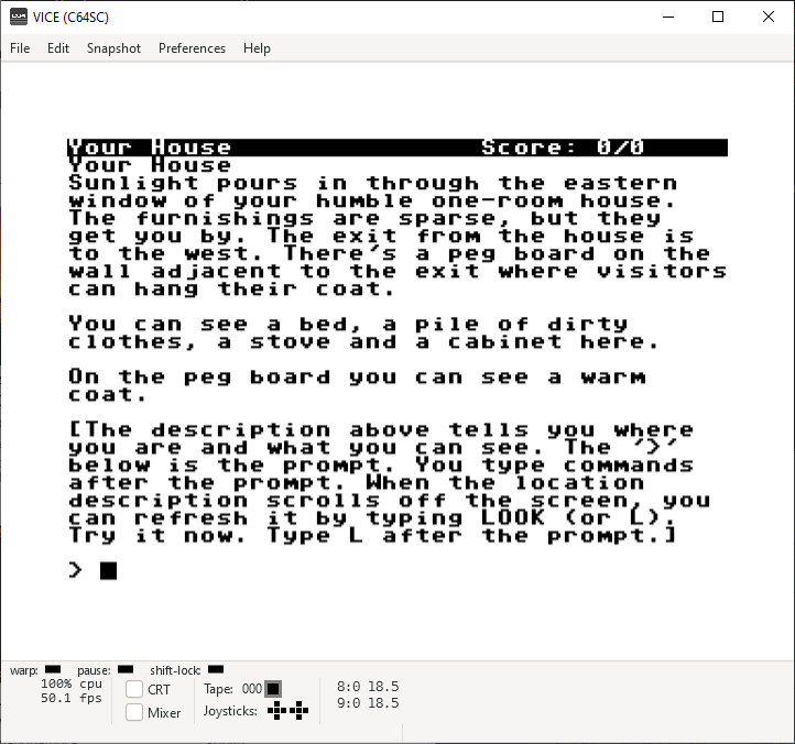 FRamsberg's tweet photo. Retro-computer text adventure library PunyInform v5.5 is out! It has:
- new statusline routine = increased compatibility with old Z-code interpreters
- optimizations to make the library both smaller and faster

https://t.co/TDVR9ZpWcO

(Screenshot: Who Kidnapped Mother Goose?) https://t.co/gGc6kwiz02
