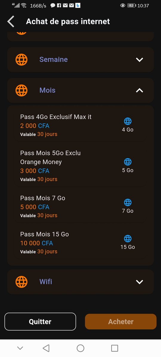 lesadikh's tweet photo. Orange je n'ai jamais compris leur logique: si 2000 fr ça fait 4 go, mathématiquement 10 000fr c'est 20 Go. Mais non avec Orange c'est 15Go. Commercialement il faut inciter le client à consommer plus 10 000 fr devraient offrir 30 Go https://t.co/JjSkfIEEQR