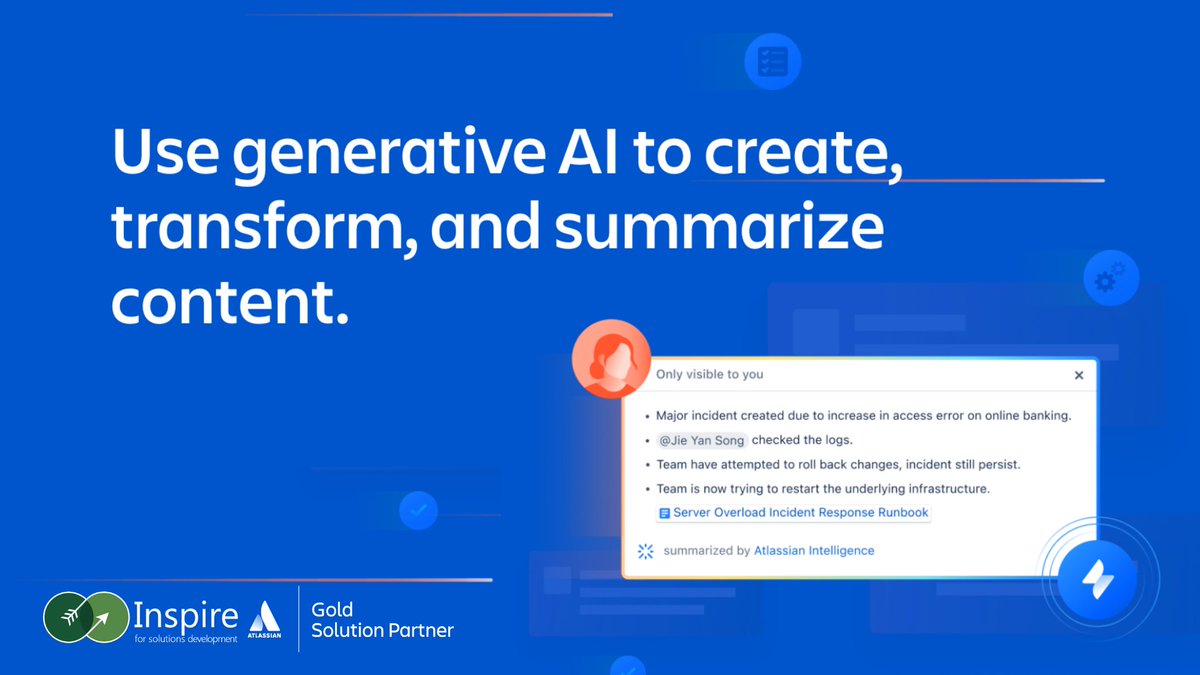 inspirejordan's tweet image. Experience the seamless integration of human intuition and AI with Atlassian Intelligence across all Atlassian Cloud products. 
Read more: sites.ziftsolutions.com/atlassian.zift…

#SearchSmarter #AtlassianAI #CloudSolutions #TechInnovation