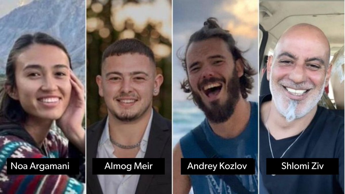 🔴CONFIRMADO: En un operativo especial fueron rescatados 4 israelíes que estaban secuestrados en manos de Hamás en Gaza

Noa Argamani (25), Almog Meir Jan (21), Andrey Kozlov (27), y Shlomi Ziv (40) que fueron secuestrados el 7/10 de la zona de la fiesta Nova.

Los 4 están en