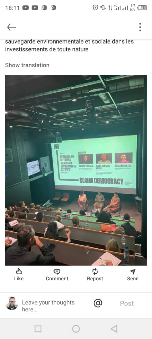 Oslo 5juin :  nos défenseurs climatiques , ils paient le lourd prix du fait de leur engagement en faveur de la cause commune. Ils sont massacrés, arrêtés,  détenus , assassinés, menacés ..Nous devons les protéger,  écouter car sans un le combat pr la justice climatique n'existe