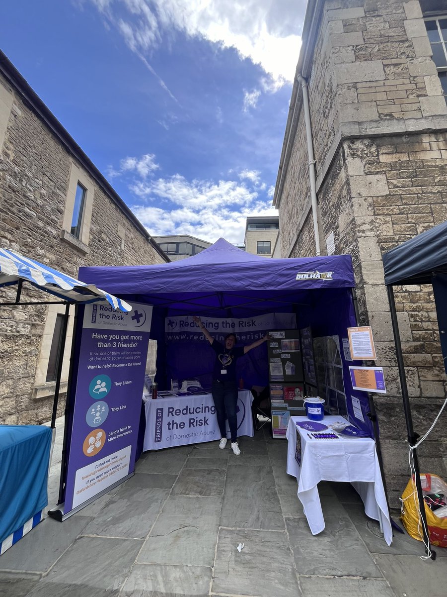 Reducing The Risk (@reducingriskda) on Twitter photo We’re at <a href="/oxfordpride/">Oxford Pride</a> today! If you have more than 3 friends, statistically one of them will be a victim of domestic abuse at some point. Come say hi and learn how to support them (and get a sticker!) 💜 We’re at <a href="/oxfordpride/">Oxford Pride</a> today! If you have more than 3 friends, statistically one of them will be a victim of domestic abuse at some point. Come say hi and learn how to support them (and get a sticker!) 💜