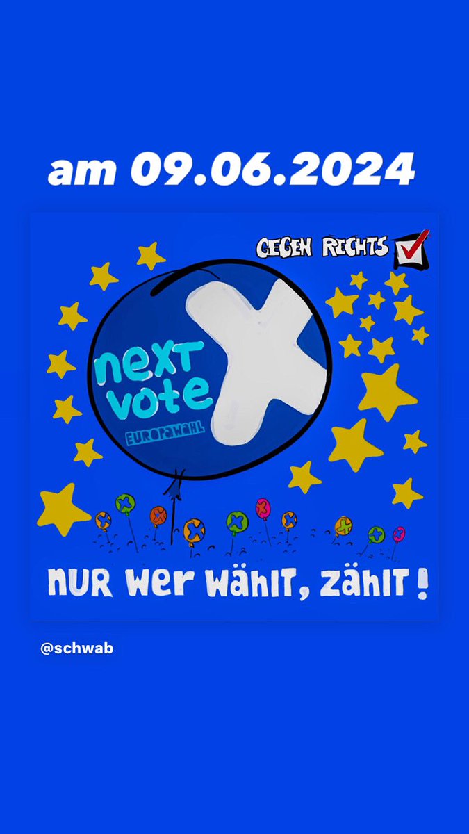 hansschwab's tweet photo. ☮️ eine wichtige wahl für ein solidarisches, friedliches und demokratisches #europa! ☮️ #EU2024 #Gerechtigkeit #Freiheit #Solidarität #Klimaschutz ⭐️ #voteEU #GegenRechts #NieWiederIstJetzt #KeinenFußbreitDenFaschisten #noAFD ⭐️ #peace #Verständigung #NextEurope #climatechange https://t.co/SmbDrrRS38