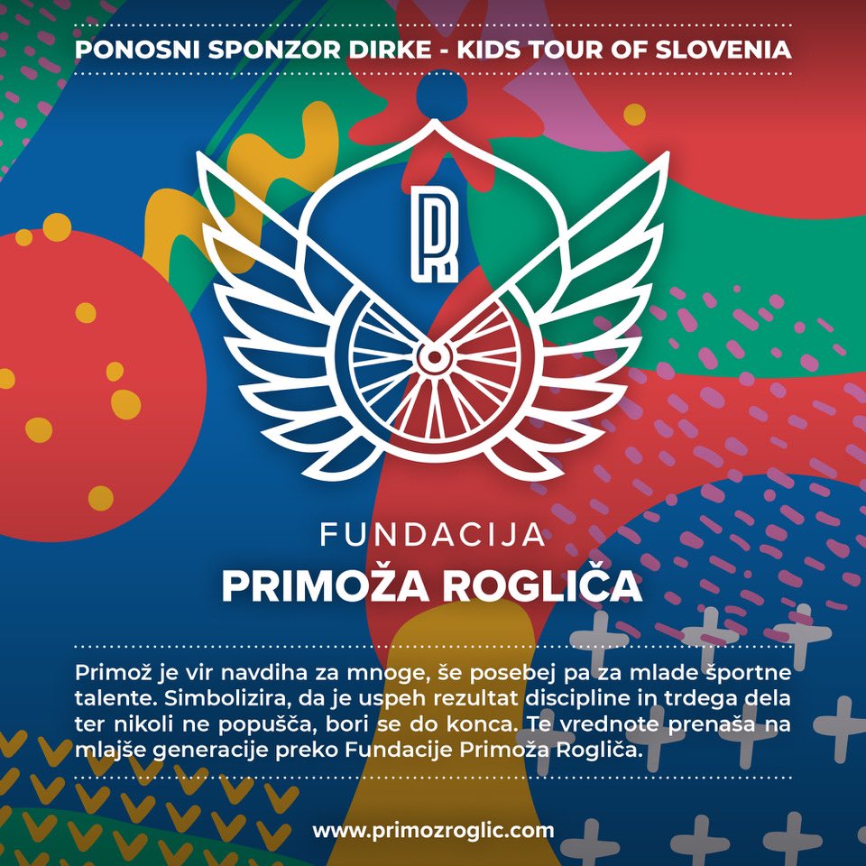 Kids Tour of Slovenia - tudi s pomočjo Fundacije Primoža Rogliča <a href="/rogla/">Primož Roglič</a> 💪🙏
30. dirki Po Sloveniji sledi še etapna dirka za otroke, letos je na sporedu od 5. do 7. julija. a asa prenašajo na mlajše generacije.
Več: tinyurl.com/2s458tar

#TourOfSlovenia #PrimozRoglic