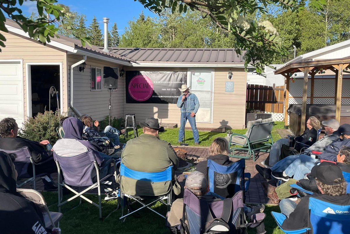 FirepitComedy's tweet image. Wow! Season 5 of the Firepit Comedy Tour tour kicked off in Alberta Beach tonight. @ExtraLars just back from Australia lit it up with @improvhypnosis and special guests Sukh Singh and Cowboy Darren.
#firepitcomedy #firepitcomedytour #yegcomedy #backyardcomedy
