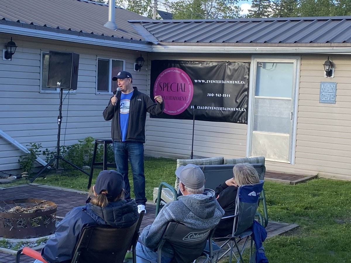 FirepitComedy's tweet image. Wow! Season 5 of the Firepit Comedy Tour tour kicked off in Alberta Beach tonight. @ExtraLars just back from Australia lit it up with @improvhypnosis and special guests Sukh Singh and Cowboy Darren.
#firepitcomedy #firepitcomedytour #yegcomedy #backyardcomedy