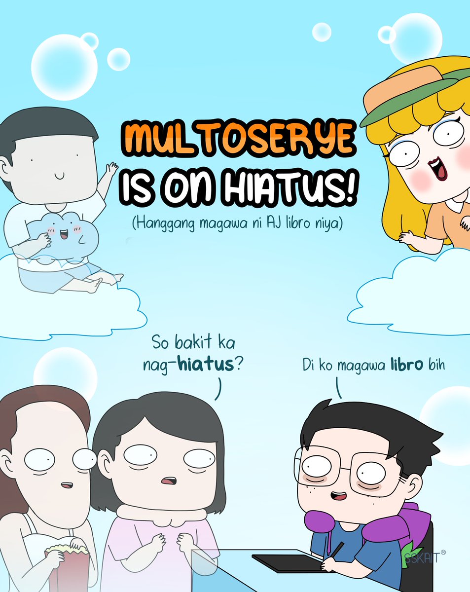 sskaitcomics's tweet photo. #Multoserye is on Hiatus!

Multoserye has been running since 2022 and it has been a personal project for me to make a long series that would be fitting to have an animation in the future. I always struggled in completing any series, jumping from one to another, and, I must say na it was a personal accomplishment for me to have Multoserye this long. There are couple of arcs left for #Multoserye before it ends but I have to do muna other stuff before I go back! Specially ung book na I promised march but it was months delayed na. 

Will definitely go back and finish #Multoserye. I fell in love with the characters and it has been extending because the characters are moving on its own sa story. For now, will do the backlogs I have and make the next book for it! I also wanna take care of my physical and mental health coz nakakabaliw maging writer of a long story. There are parts sa book that I will include like how pocho knew that sofie can see, etc2 and book exclusives. So yeah, stay tuned! Thank you for your continuous support!