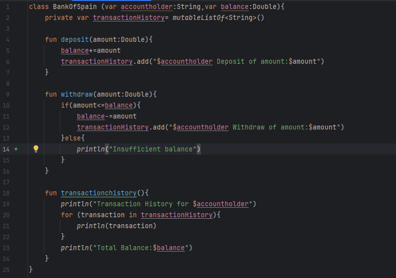 Ayushshende0's tweet image. 🚀 Day 2 of my #Kotlin journey! Today, I built a simple banking system 💰🏦. Learned about classes, objects, and methods in Kotlin. Exciting progress towards becoming an #AndroidDeveloper!
#KotlinLearning #AndroidDev
Let's connect and learn together! 🚀
✨ Here’s a snippet: