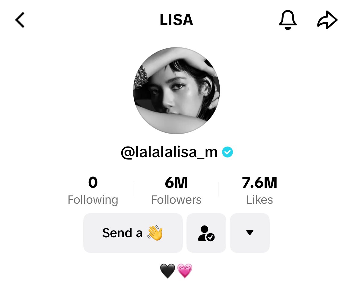 LISA has just reached over 6 MILLION followers on TikTok!

LISA COMING SOON 
#27FORLISA