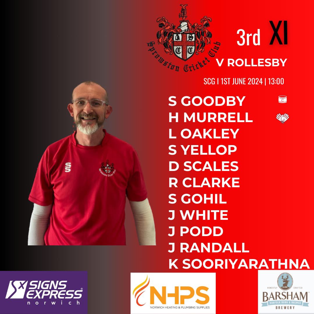 SprowstonCC's tweet photo. The sun is currently shining ☀️. Today the 2s and 3s entertain at the SCG whilst the 1s make a journey to Garboldisham. The 4s make the shortest of trips to play Norwich Bystanders. On Sunday we face Bradfield. Go well to all sprowston players!❤️🖤 https://t.co/9VCu272JMo