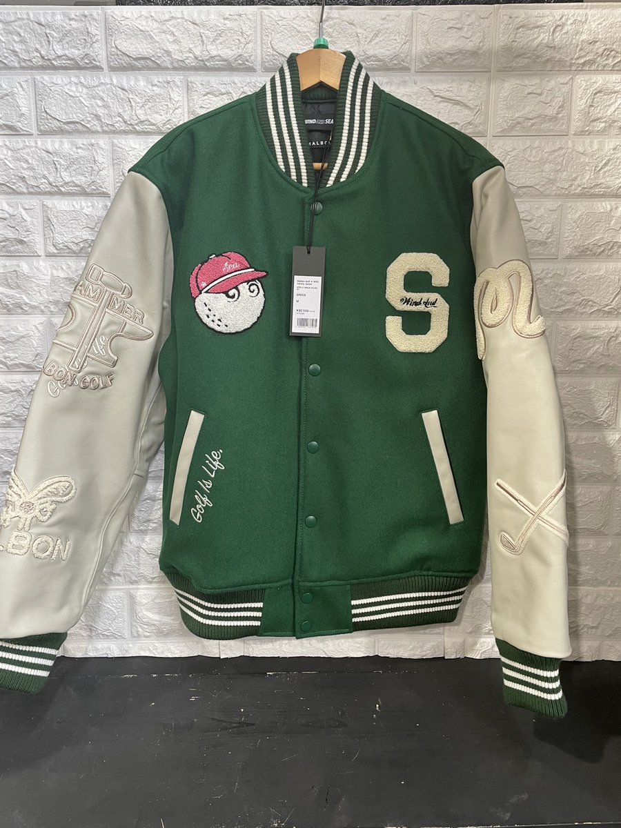 Malbon Golf Wind and Sea Varsity Jacket Malbon Golf Jacket | eBay