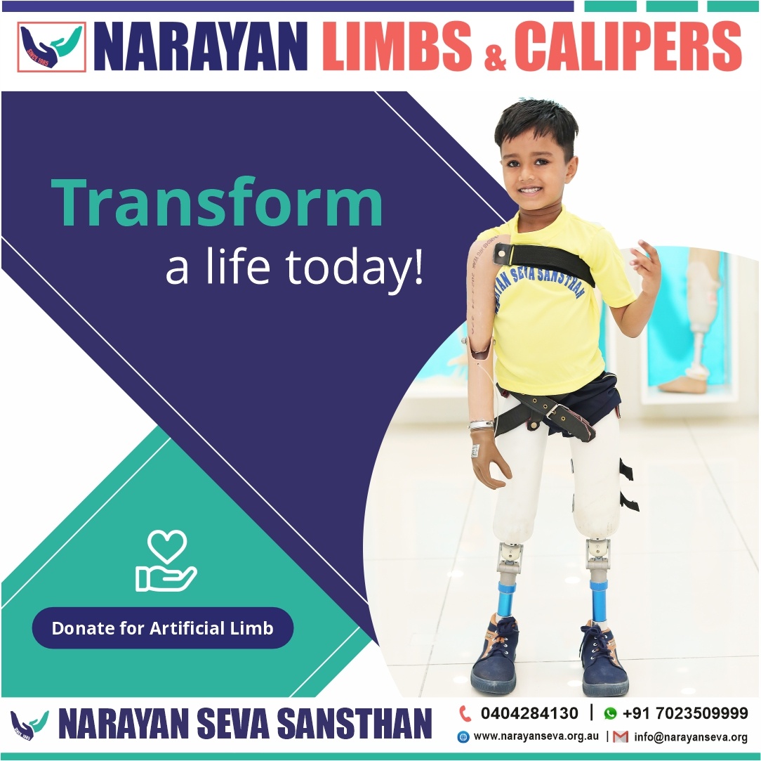 narayansevaaus's tweet image. Give the gift of mobility! Your donation can provide artificial limbs to those in need, helping them walk with confidence and dignity. 

Donate here - hubs.ly/Q02B0QLP0 

#ArtificialLimb #GiftOfMobility #DonateForDignity #SupportProsthetics #WalkWithConfidence