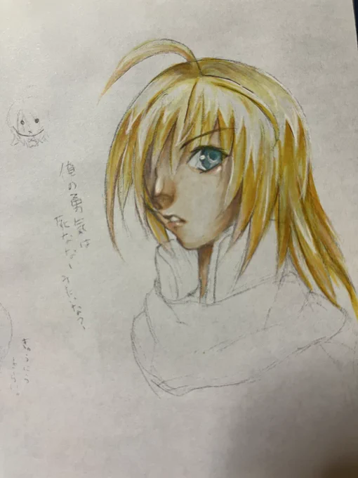 #昔死ぬほど描いたキャラを久しぶりに描いてみる っつっても20年以上?同じキャラ推してるから… 1、2枚目→学生時代、3、4枚目→去年とか 1枚目を今の絵柄でリメイクしたさはあるわね