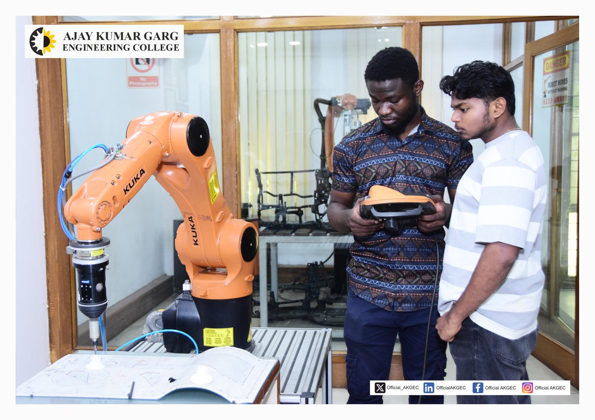 Official_AKGEC's tweet image. #AKGEC Skill Foundation successfully completed #KUKARobot Basic #Training for Sharda University students and an international student from Cameroon, providing hands-on robotics experience and enhancing their #automation skills for future challenges.
 #akgecskillfoundation