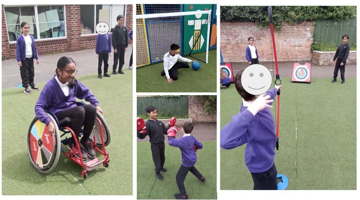 BPrimary's tweet photo. Thanks to @AspireSportsUK who delivered their 'Road to Paris' day one on Friday. The children thoroughly enjoyed experiencing the different activities. The sports wheelchairs were a special hit &amp; Mr Rogerson couldnt resist coming down to have a go. @ElliotSchools @BCSGO https://t.co/NrVrtF23uD