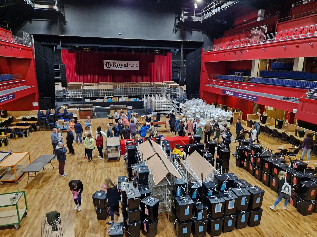 mayoelection's tweet photo. Preparations nearly complete for the https://t.co/IpmH6WPhwQ opening at the Mayo Count Centre #LE24 https://t.co/jI9EhgfVuW