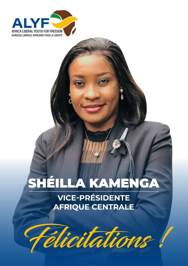 Toute mes félicitations à Madame <a href="/Sheillakams/">Shéilla Kamenga</a> qui a été élu VICE-PRÉSIDENTE de la Jeunesse Libérale Africaine pour la Liberté, zone Afrique centrale. 
Bon mandat.