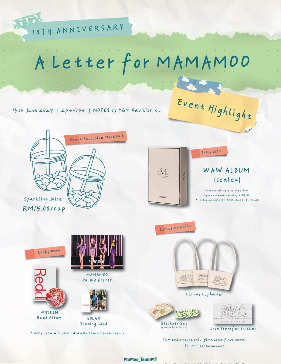 Mamoo_TeamMT's tweet photo. 🐰🐹MAMAMOO 10th Anniversary🐶🦁
#ALetterForMamamoo
Next Saturday is D-day!!
Can't wait to see you all at event!
#mamamoo
#solarkeem
#moonbyul
#wheein
#hwasa https://t.co/O773Hrdbsn