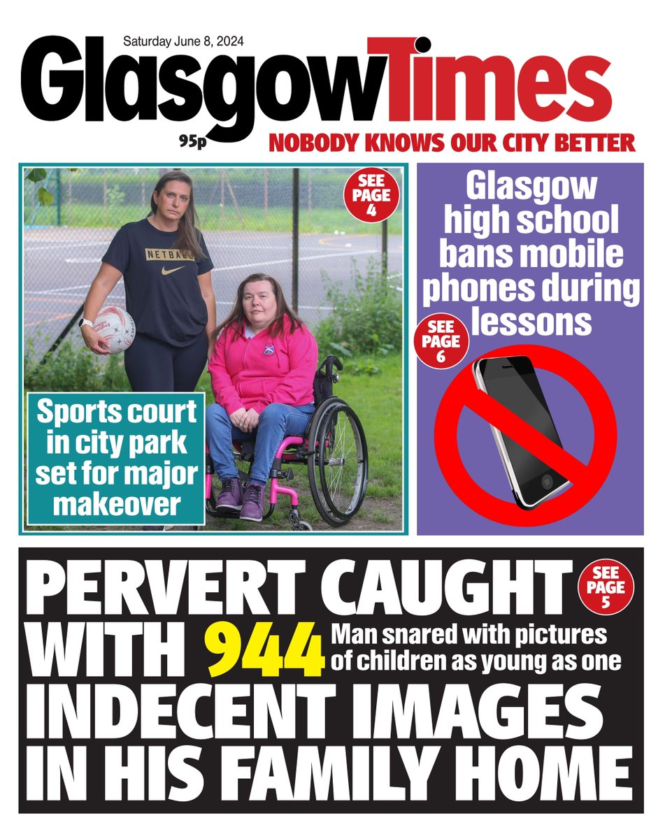 Good morning, here is today's front page of the Glasgow Times 🗞#buyapaper