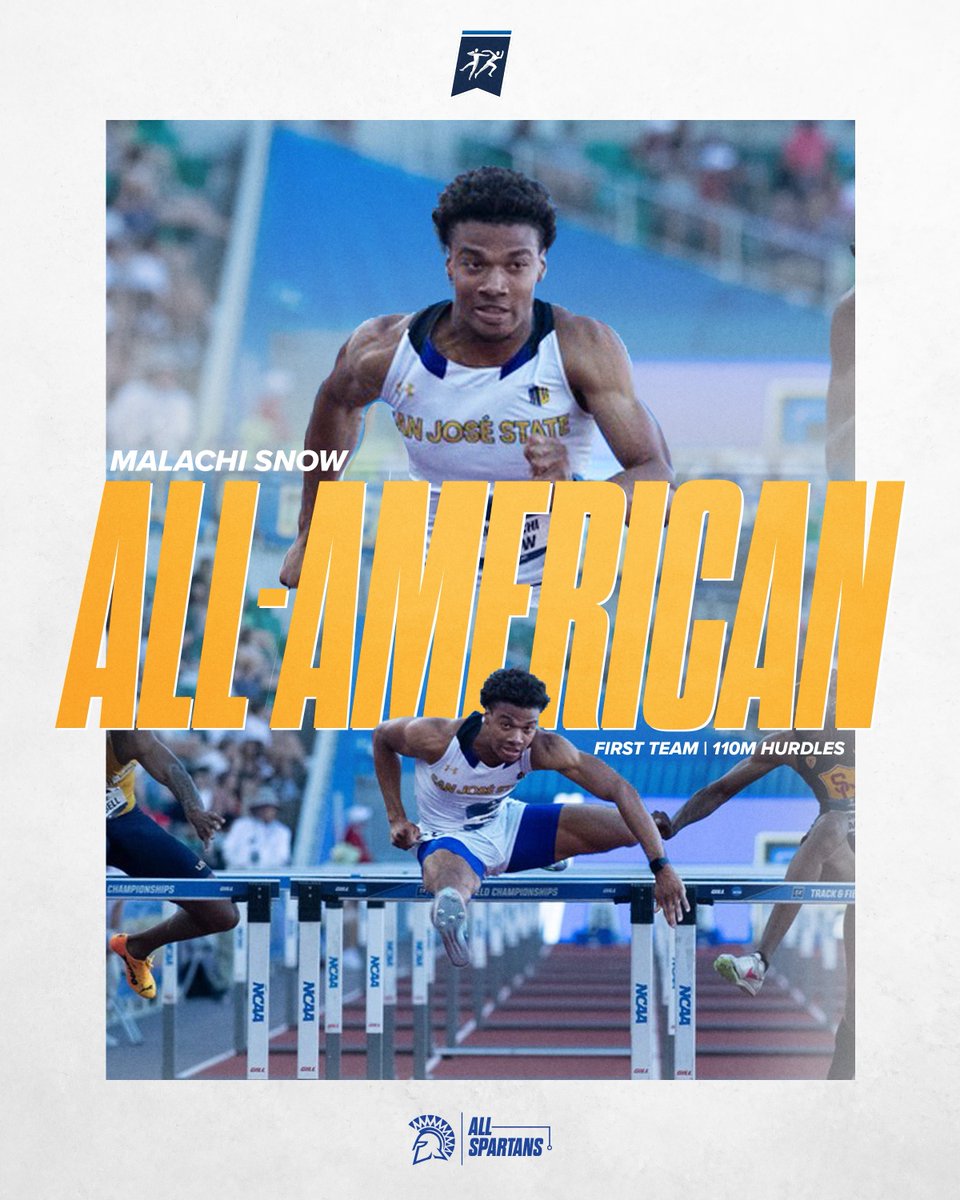 With his performances this week in the NCAA Outdoor Championships, Malachi Snow earned two NCAA All-American honors. First Team in the Men’s 110mH and Honorable Mention in the 100m. 

Congrats to our guy on a history-setting freshman season! 

#AllSpartans
#NCAATF