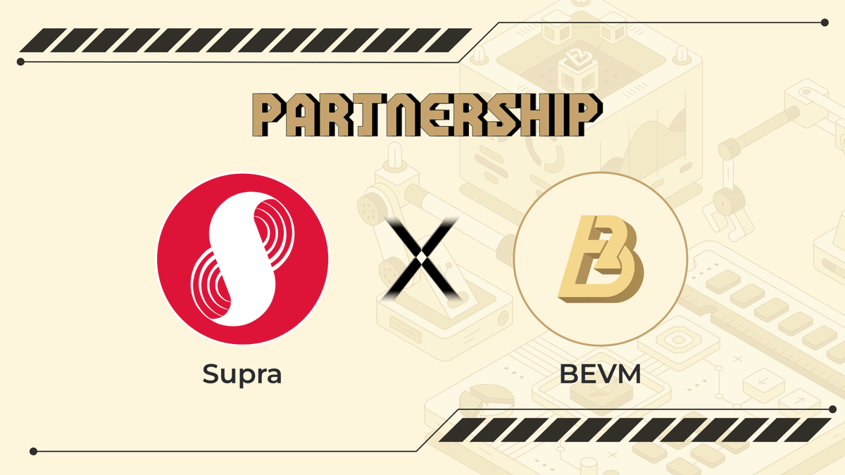 Partner Announcement: <a href="/SUPRA_Labs/">Supra</a> is now live on BEVM!🚀

<a href="/SUPRA_Labs/">Supra</a>, a cutting-edge, high-throughput Oracle &amp; IntraLayer, delivers accurate and efficient real-world data to meet diverse access demands for @BTClayer2.