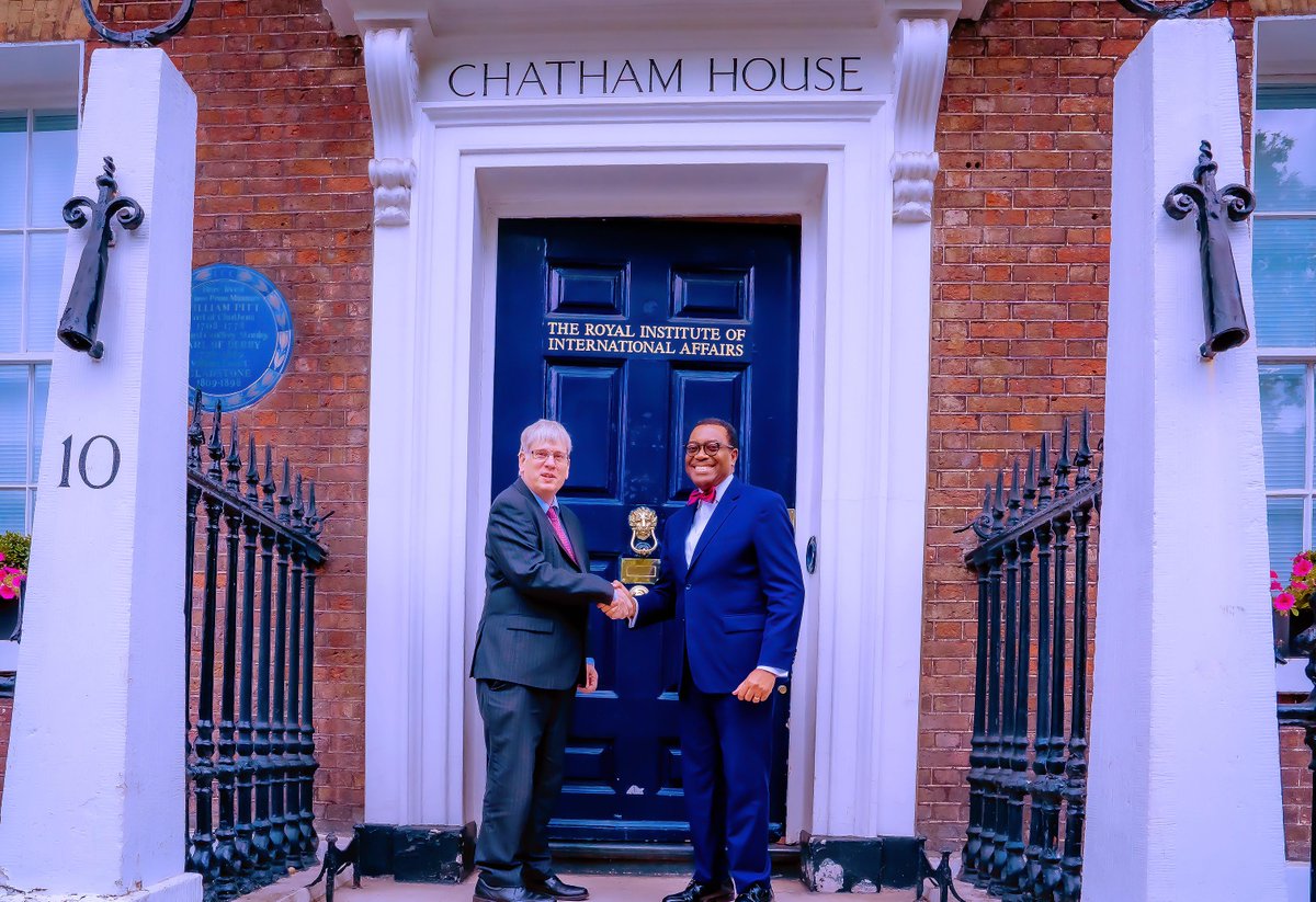 Akinwumi A. Adesina (@akin_adesina) on Twitter photo It was a wonderful time speaking yesterday on “Envisioning Africa’s economic prospects” at the <a href="/ChathamHouse/">Chatham House</a> London, the globally famous ideation house. It was a wonderful time speaking yesterday on “Envisioning Africa’s economic prospects” at the <a href="/ChathamHouse/">Chatham House</a> London, the globally famous ideation house.