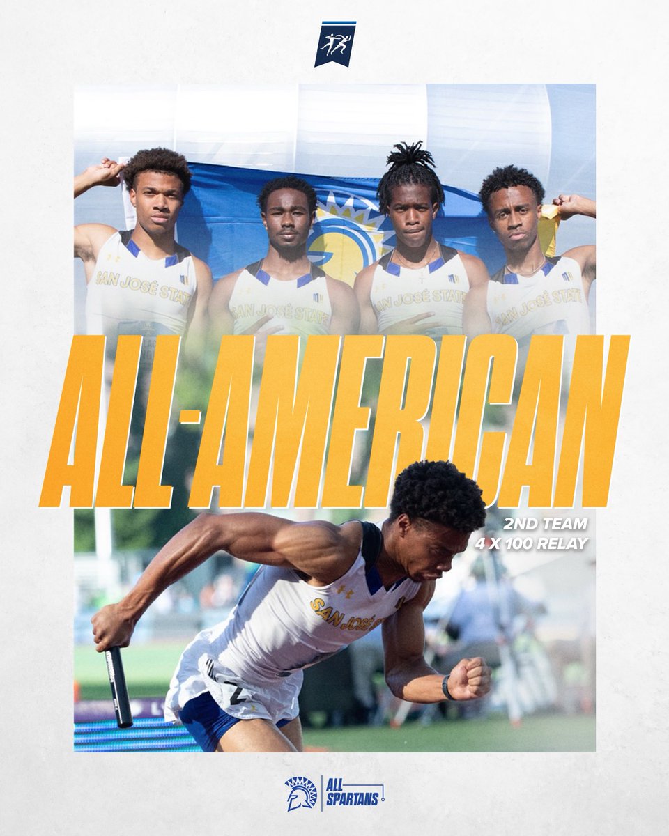 With their performance this week, the Men’s 4x100 Relay squad earned NCAA Second Team All-American honors! 

Congrats to our guys on an amazing season, including breaking the SJSU school record writing their names in history next to the original Speed City! 

#AllSpartans
#NCAATF