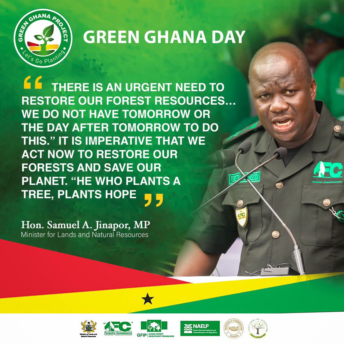 EmmaBoadu09's tweet photo. The 2024 edition of Green Ghana Day!
#GreenGhanaDay
#LetsGoPlanting
@mlnrgovgh
@SamuelAJinapor https://t.co/ggAtxRhzs6