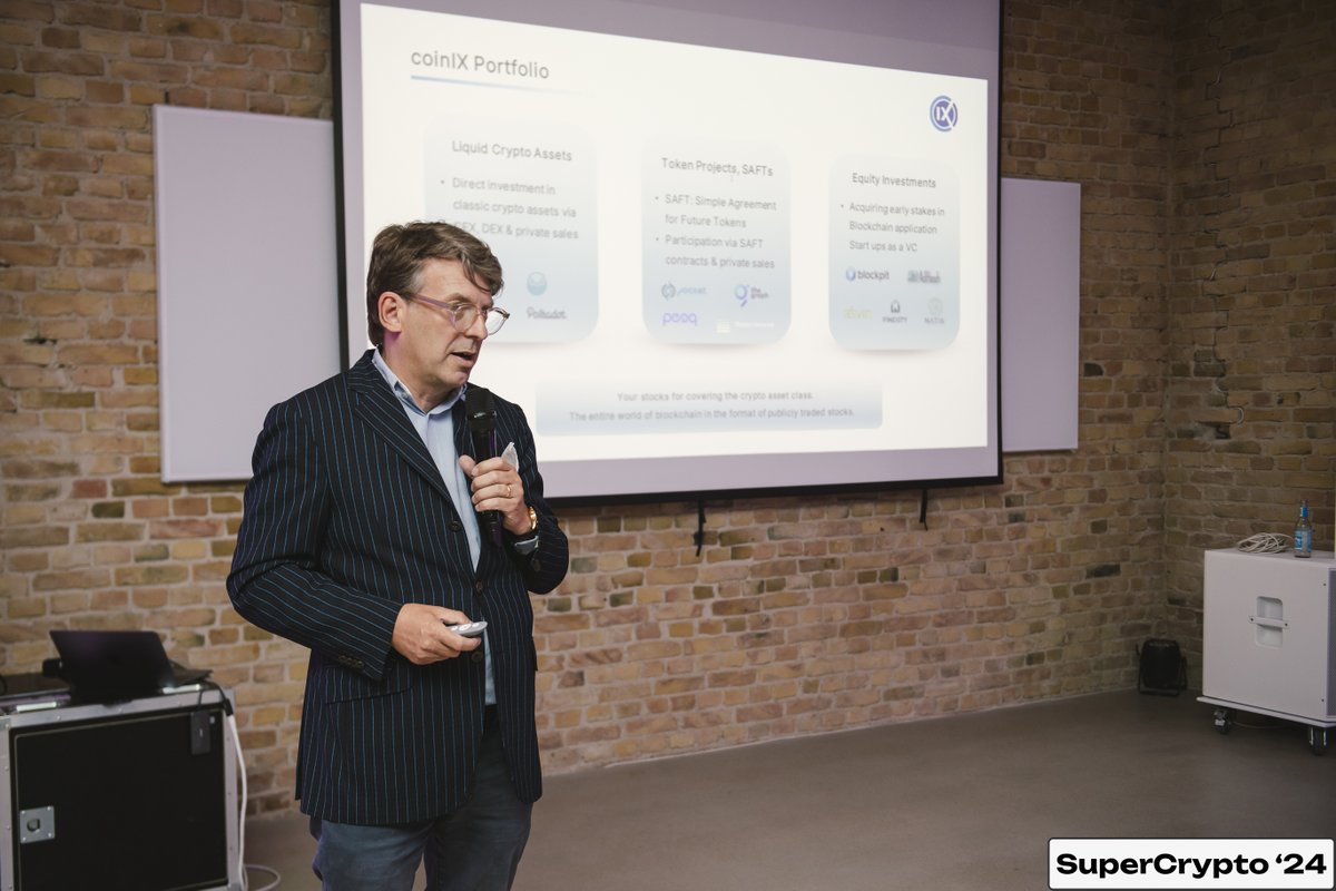 coin_ix's tweet photo. On Wednesday, #SuperCrypto event was organized by @w3_fund as one of the side events of @SuperReturn. 15 #Web3 #Funds got together at #W3Hub to pitch their strategy and @coin_ix was one of them. @SchildtMoritz talked about #coinIX and introduced #COINVEST SCI1. https://t.co/pByexzokvw