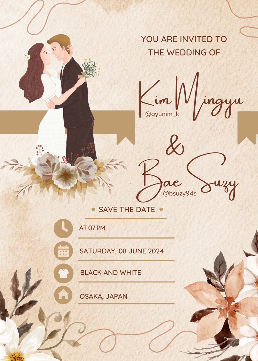 ㅤ
ㅤ
ㅤFinally, D-day a Beautiful moments
ㅤ𝐓𝐇𝐄 𝐖𝐄𝐃𝐃𝐈𝐍𝐆 𝐃𝐀𝐘 𝐎𝐅
ㅤ 𝑲𝒊𝒎 𝑴𝒊𝒏𝒈𝒚𝒖 &amp; 𝑩𝒂𝒆 𝑺𝒖𝒛𝒚 
ㅤ 𝐈n Osaka, Japan. 
ㅤ➽───────────❥
    #EighternalShine
ㅤ
ㅤ