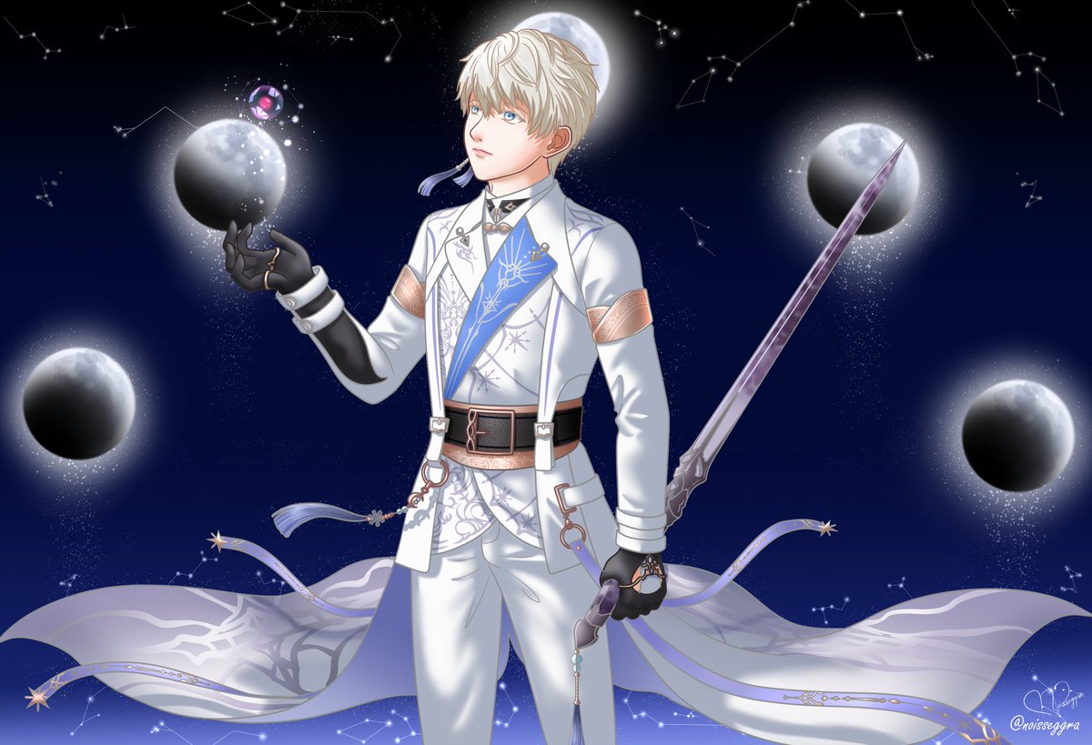 Kai_Noisseggra's tweet photo. I'm joining Xavier's event heheh (゚▽^*)☆
This is the first time I draw non-chibi of him, I tried my best haha (ノ´∀`*)
.
.
#ShimmeringMoonlight #LoveandDeepspace #Xavier #Lumiere #noisseggra #noisseggra_lads #moon #protocore #sky #stellar https://t.co/pTRgXpzr7H