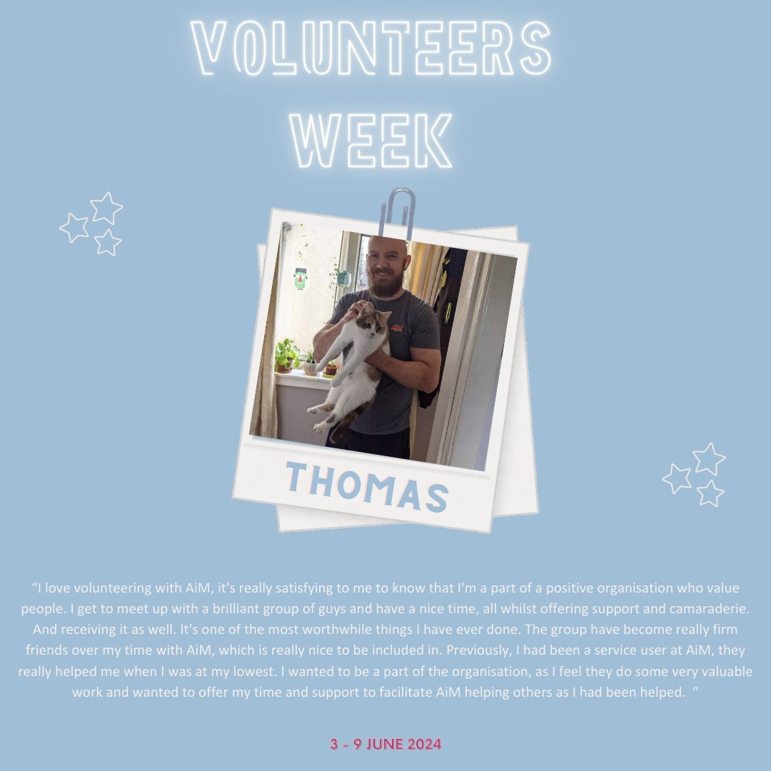 ActioninMind's tweet photo. 🌟Volunteer Spotlight 🌟
Meet Thomas, one of our enthusiastic Hub volunteers at AiM. A big thanks to Thomas your empathy &amp; approachability do not go unnoticed &amp; we are continually appreciative for the positive impact you have on our community &amp; those within it.💚
#volunteerweek https://t.co/oOlk3Kkjxa