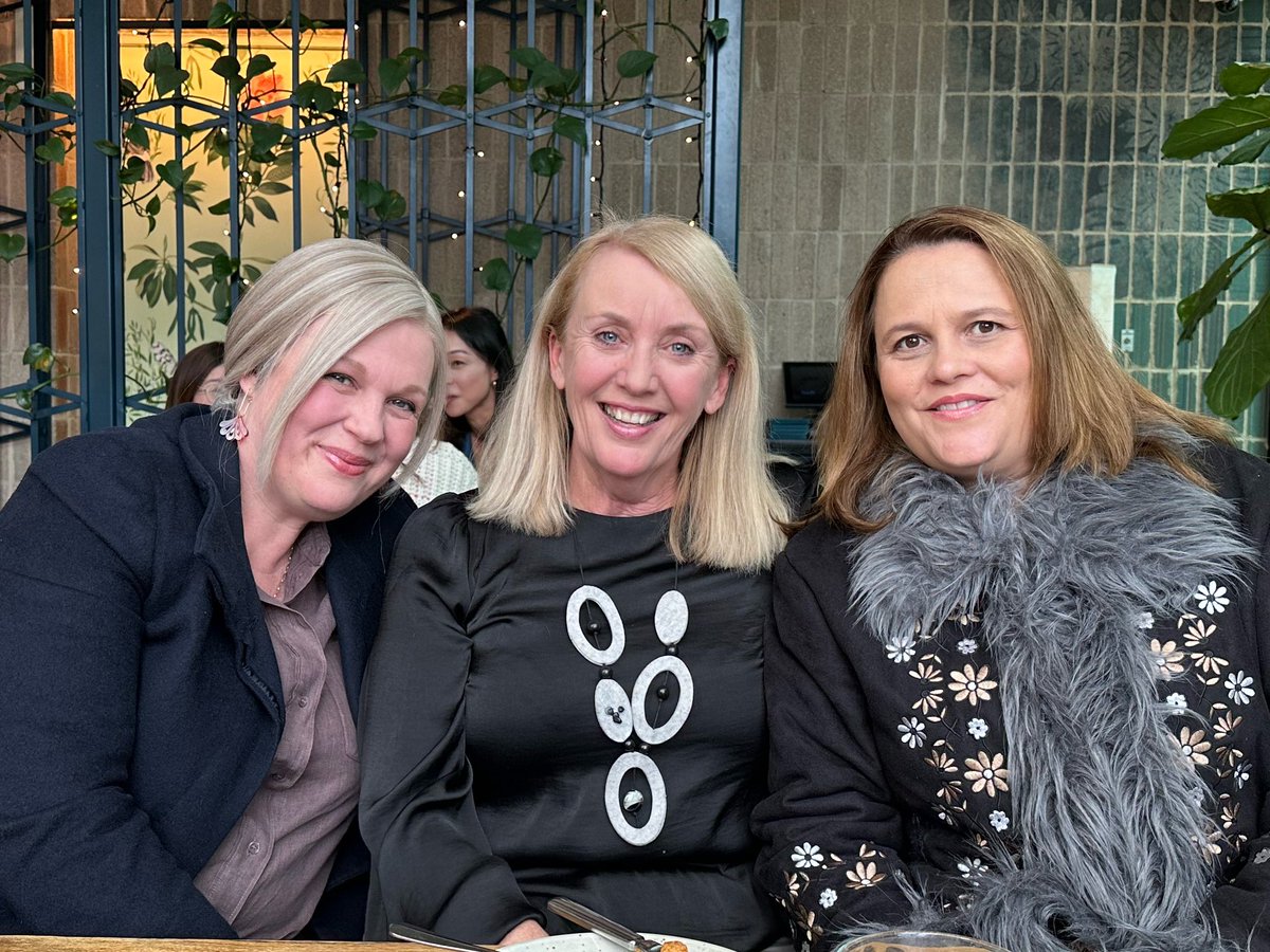 ColleenAKerr's tweet photo. Way too long since we got this crew together!   Feeling incredibly fortunate to work with such clever - and fun - people! Missed you Polly and Natalie! https://t.co/brhamknDRG