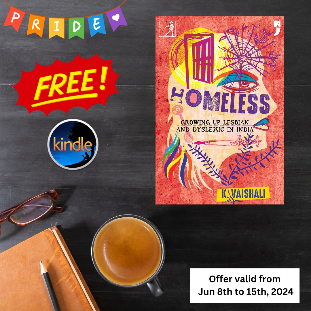 📚🌈 To celebrate Pride Month, "Homeless: Growing up Lesbian and Dyslexic in India" by K Vaishali is FREE on Kindle! 

🎉 Dive into this inspiring memoir of resilience and identity. 

Don't miss out! 🏳️‍🌈✨ 

Download: amzn.to/4c21mTo

#FreeOnKindle #PrideMonth #LGBTQBooks