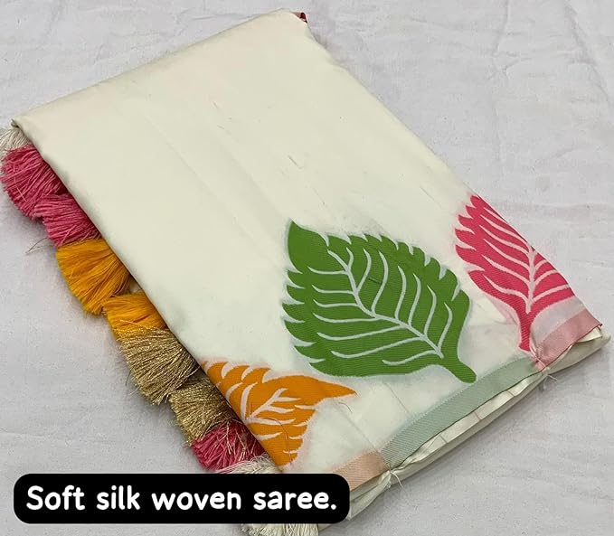 Sakina244's tweet photo. https://t.co/8bIeolwZDQ
Women’s Multicolour Leaf Woven Design Soft Silk White Saree With unstitched Running Blouse. Designerplanet 
#Designerplanet #leafsaree #tricolorsaree #leafprint #leafdesignsaree https://t.co/Pdc5e5FuOd