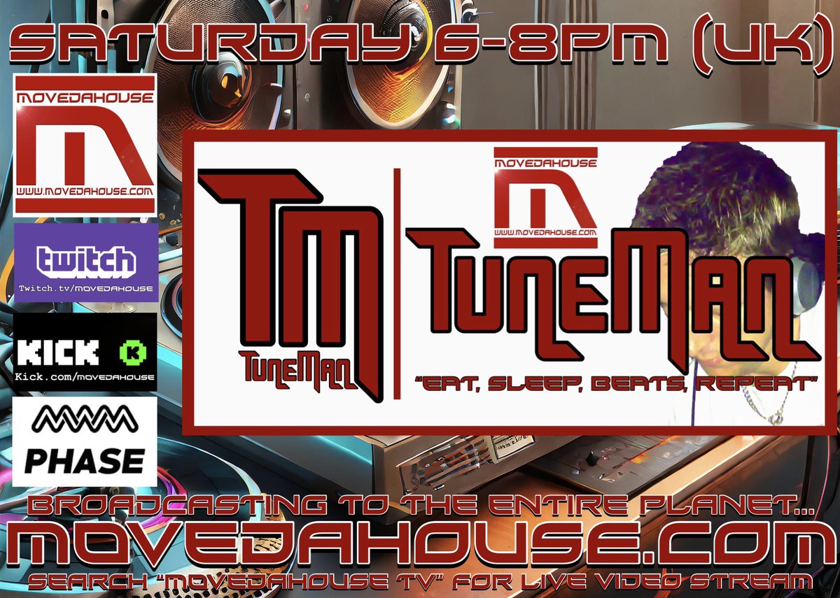 TunemanOfficial's tweet photo. Catch me live from 6pm (UK) on https://t.co/dR50z7uLjX, https://t.co/iaM9brccgD &amp; https://t.co/2cmn6BcQT3

#TuneManOfficial
#MoveDaHouseTV #PioneerDJMT1 #Technics1210Mk7 #RadioShow #LiveDJ #Techno #TechHouse #MacBookPro #UndergroundHouse #TraktorDVS #TimeCodeVinyl https://t.co/1UIZ006WBF