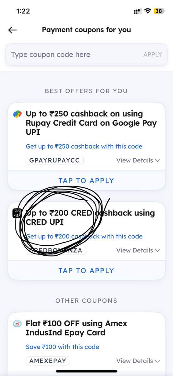 jayesh__vyas's tweet photo. Thank you so much @CRED_club 

For every time, on every transaction giving me Rs 1.

Grateful. 🙏 https://t.co/sWEUSgDPzb