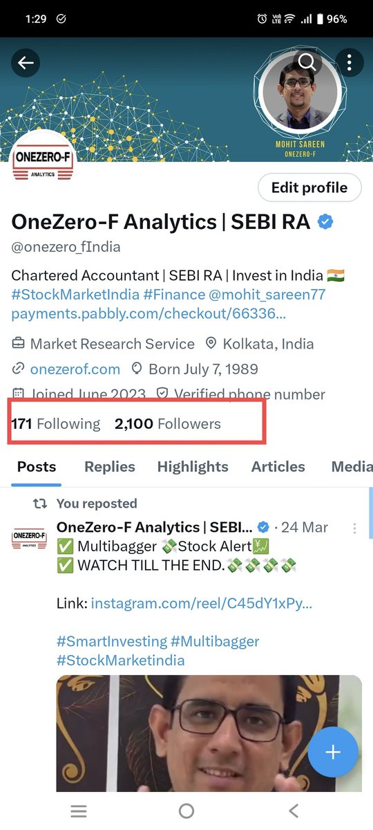 investingmohit's tweet image. #Lifafa Level Followers!

🙏🙏 Thankful for the Support!

#stockmarkets #ResearchAnalyst