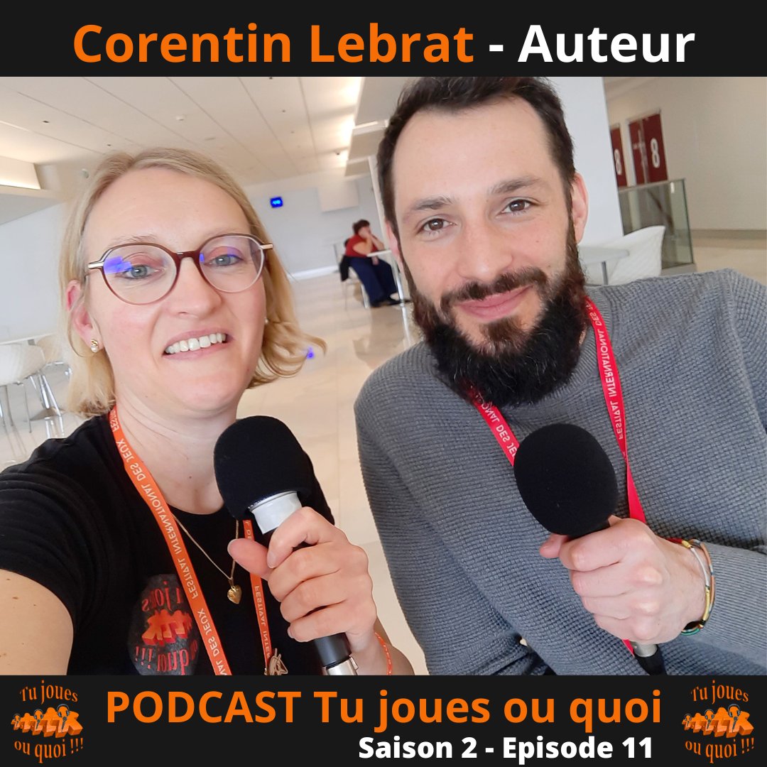 Nouvel épisode du podcast #tujouesouquoi avec <a href="/Akashinai/">Corentin Lebrat</a> enregistré au <a href="/fijcannes/">Festival International des Jeux</a> !
🎙️On évoque ses débuts d'auteur, ses premiers jeux, ses diverses collaborations, ses projets...
🎧 podcast.ausha.co/tujouesouquoi/…