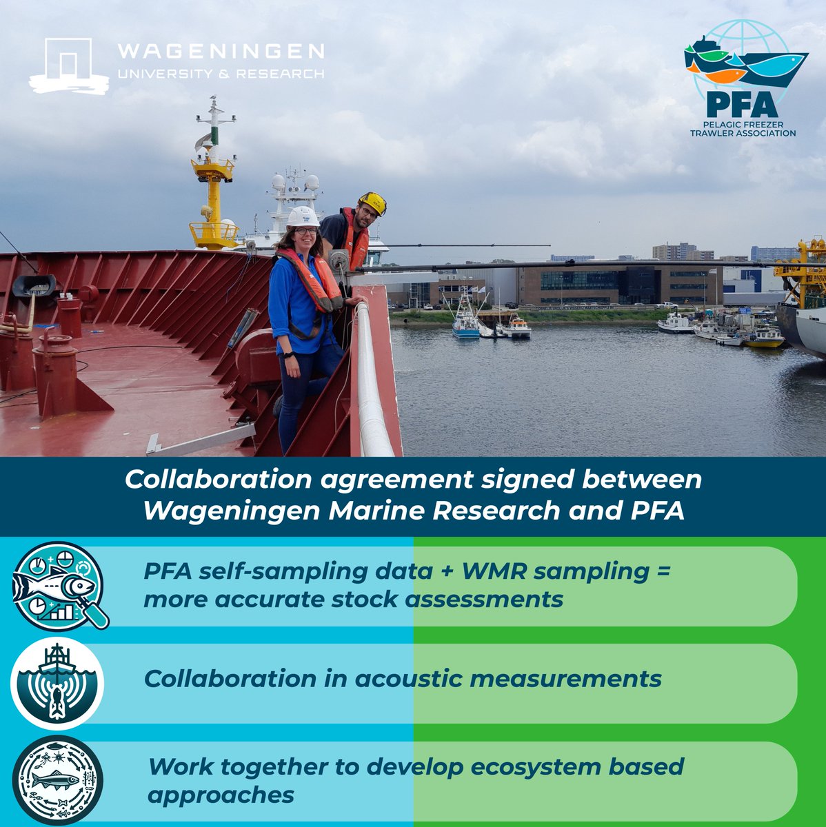 🌊 Great news! This #WorldOceansDay, we're thrilled to announce a new intensive research collaboration with <a href="/WURmarine/">WUR Marine</a>.

We will work to improve the management of fish stocks, and the development of an ecosystem-based approach to fisheries management 👉 bit.ly/4e8Wmy7