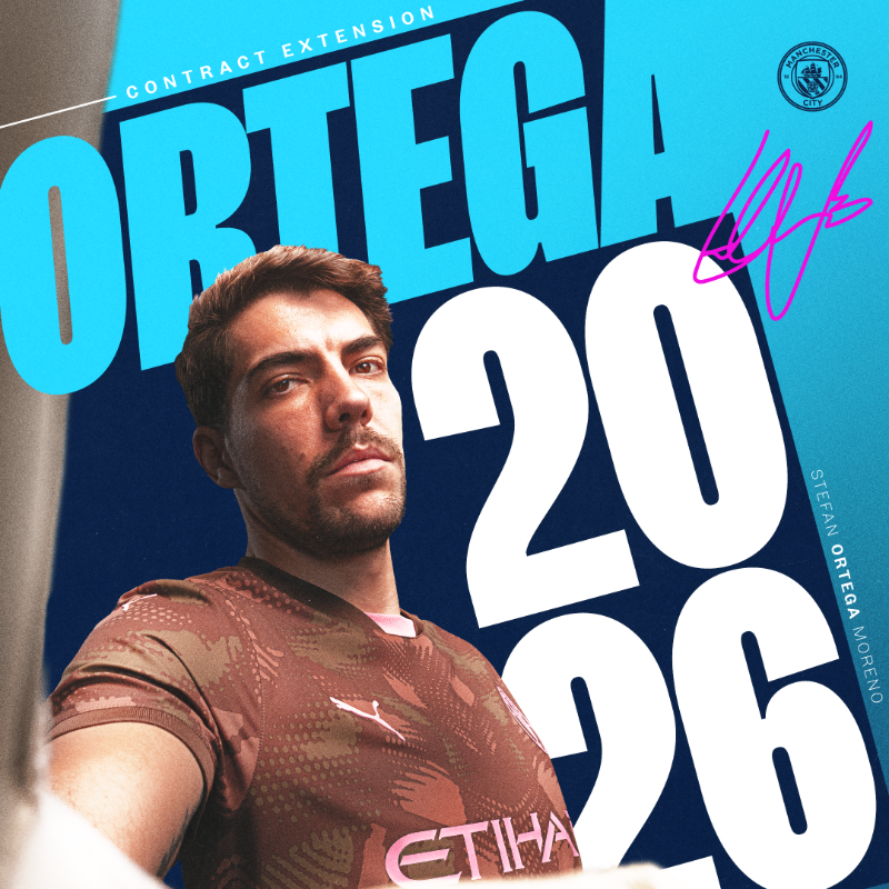 ManCity's tweet photo. We're delighted to announce that Stefan Ortega Moreno has extended his City contract to 2026! ✍️
