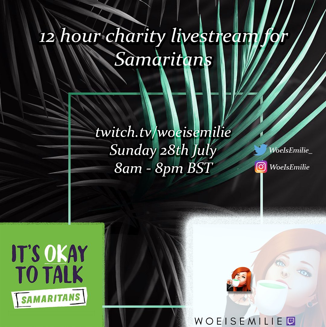 Plans are underway for this year's charity stream for <a href="/samaritans/">Samaritans</a> .. Watch this space 👀