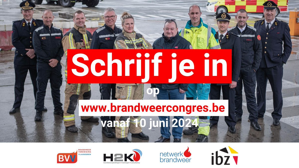 Brandweercongres 2024: Verbonden in Actie! Vanaf 10 juni om 10u 
Allen doen !