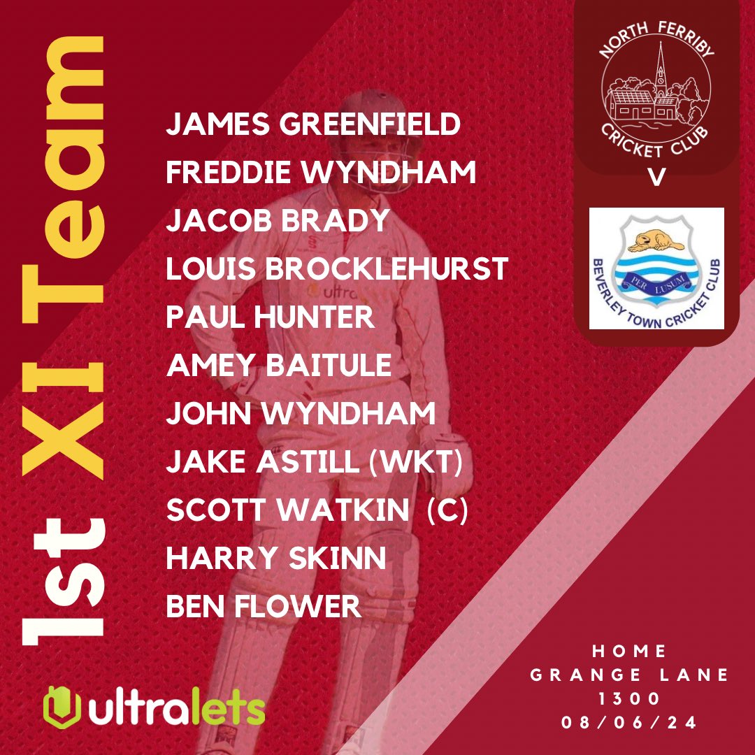 Ferribycc's tweet photo. This is how the teams look this weekend 🏏 

The First XI host Beverley Town 3s today and the Second XI travel to Walkington tomorrow. 

Should see a fair bit of sun today, club bar open from 1pm 🍻 https://t.co/csqmEHQTl8