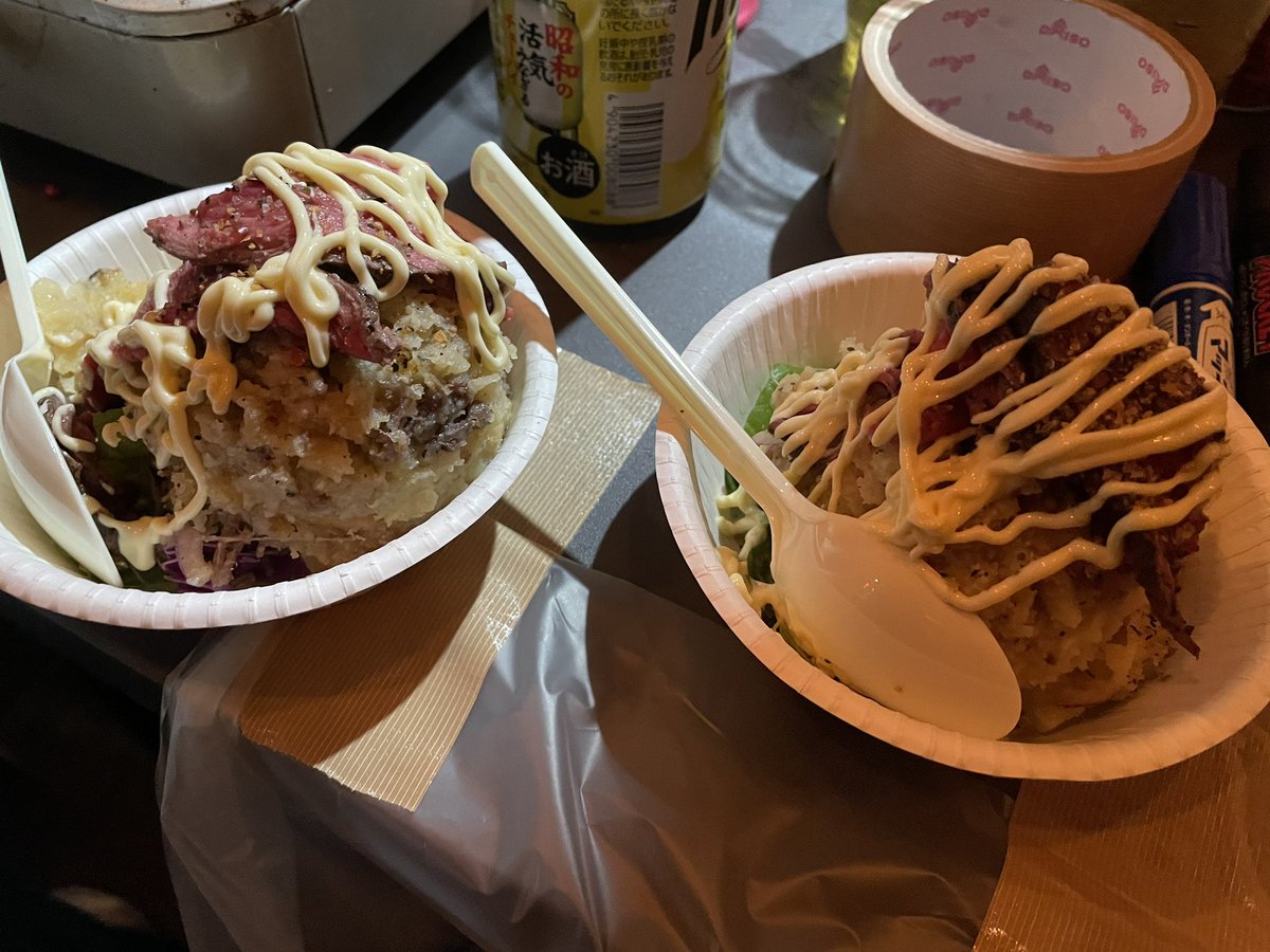 el_Rotchi_nest's tweet photo. 今年も狼監督特製のポテサラ食べられた〜!去年よりもローストビーフのっててグレードアップしてた!でもお値段据え置きの500円!!美味し過ぎた〜!!
6周年おめでとうございます!!
#SPJ #スーパージャップ #SUPETJAP https://t.co/o3mwt1keSh