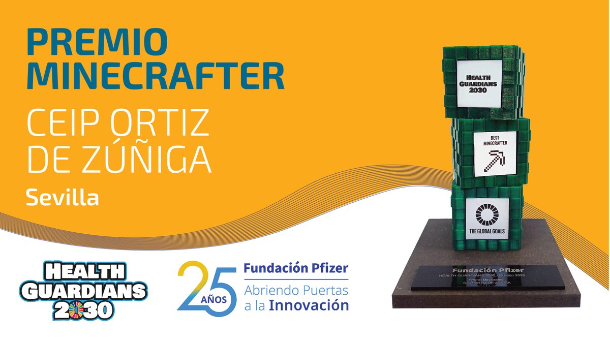 Y acabamos la entrega de galardones de #HealthGuardians 2030 con el premio al mejor quipo Minecrafter que ha recaído en…
¡El Colegio Ortiz de Zúñiga de Sevilla!
¡Enhorabuena!