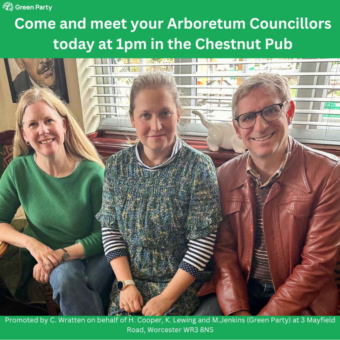 Our Arboretum councillor surgery is today from 1-2pm in the Chestnut Inn.
If you have an issue you would like our help with, please come along and speak to us. @lewing_karen <a href="/hannahcooper40/">Hannah Cooper 💚</a>