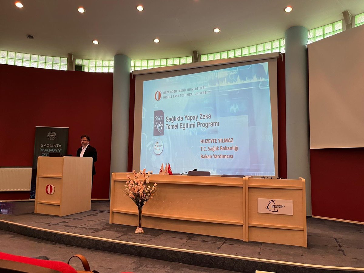 METU Health (@metu_health) on Twitter photo Sağlık Bakanlığımızın destekleri ile düzenlediğimiz "Sağlıkta Yapay Zeka Temel Eğitimi Sertifika Programi" Bakan Yardımcımız Sayın Huzeyfe Yılmaz ve ODTÜ Rektörümüz Prof.Dr.Verşan Kök'ün katılımları ile başlamıştır. <a href="/METU_ODTU/">METU / ODTÜ</a> <a href="/saglikbakanligi/">T.C. Sağlık Bakanlığı</a> Sağlık Bakanlığımızın destekleri ile düzenlediğimiz "Sağlıkta Yapay Zeka Temel Eğitimi Sertifika Programi" Bakan Yardımcımız Sayın Huzeyfe Yılmaz ve ODTÜ Rektörümüz Prof.Dr.Verşan Kök'ün katılımları ile başlamıştır. <a href="/METU_ODTU/">METU / ODTÜ</a> <a href="/saglikbakanligi/">T.C. Sağlık Bakanlığı</a>