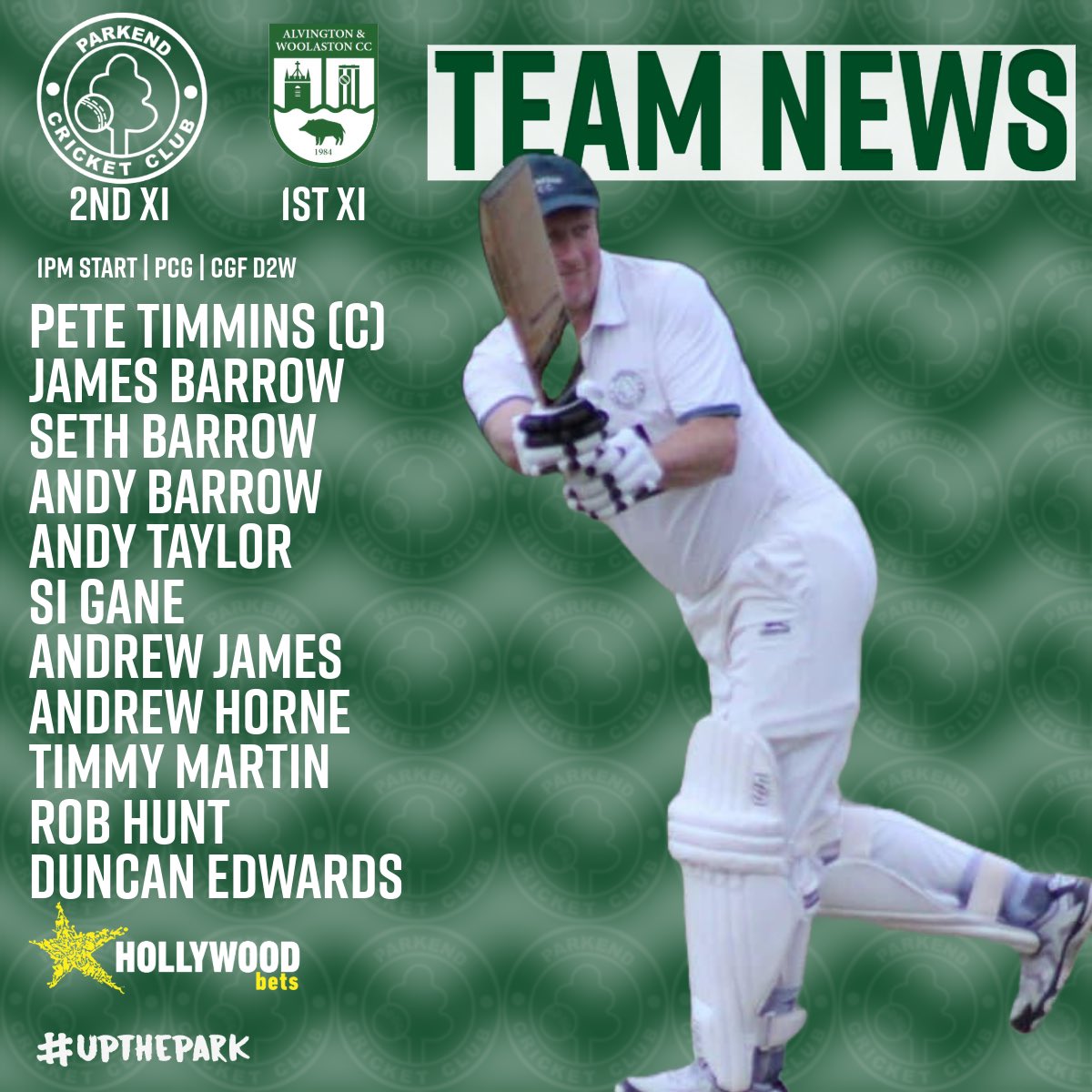 GAME DAY! We’ve two games on again today as we search for elusive first win! The 1s travel to <a href="/DownHatherleyCC/">Down Hatherley CC</a> and the 2s entertain Alvington &amp; Woolaston at the PCG! Good luck to all involved! #upthepark